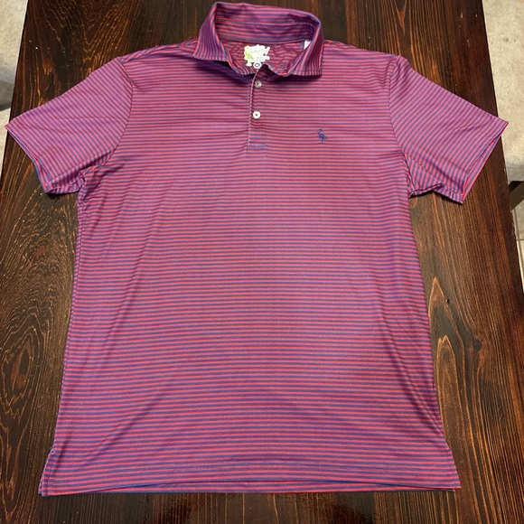 Tailorbyrd Men's Polo Shirt - Red and Blue Stripes - Picture 2 of 5